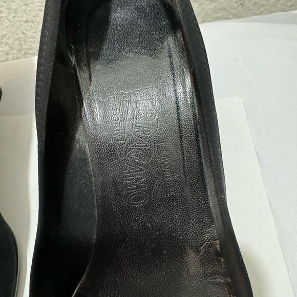Salvatore Ferragamo Black Wedge Heels 8A - Picture 6 of 15